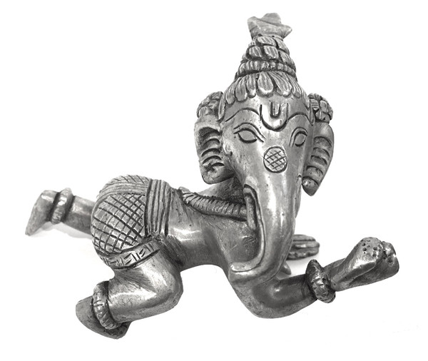 Crawling Baby Ganesh Statuette God of Wisdom Elephant Success Sculpture
